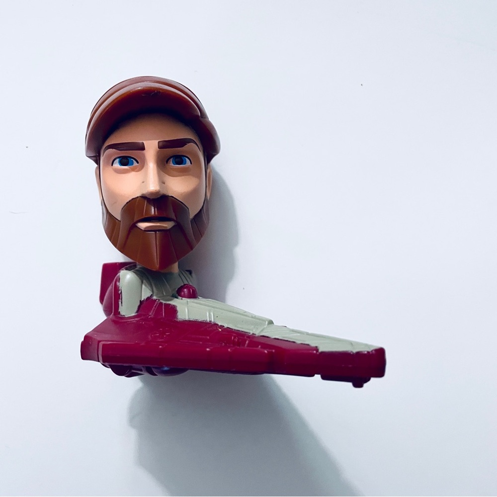 🎯3/$10 2008 Star Wars Clone Wars McDonalds Happy Meal Toy Obi Wan Kenobi
